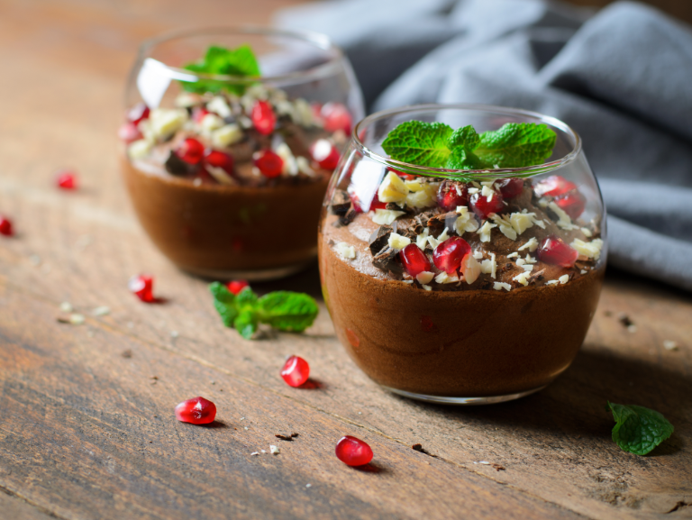 Dark chocolate pudding with sichuan pepper syrup