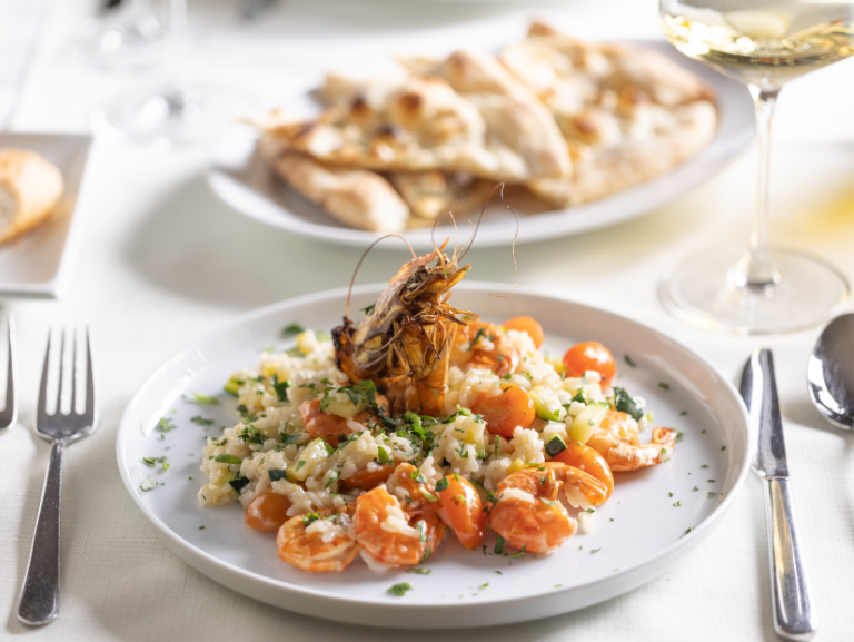 Citrus risotto with prawns