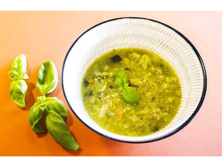 Quinoa soup with autumn vegetables